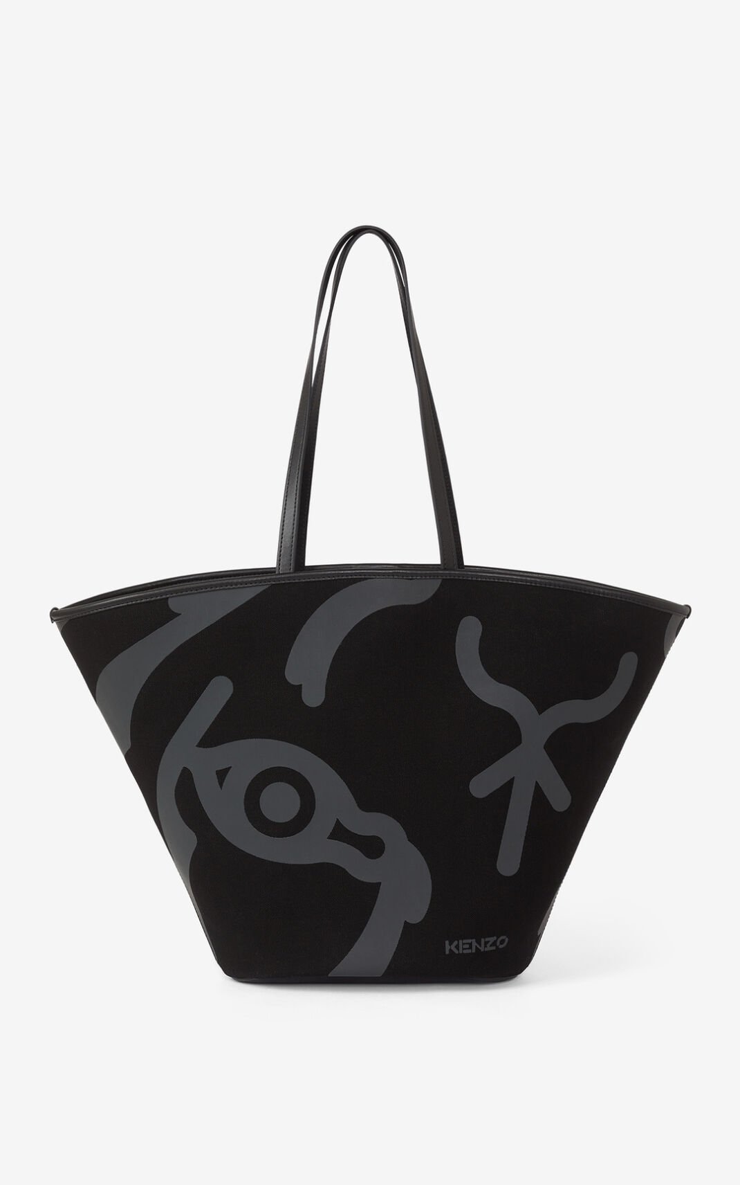 Sac À Main Kenzo Large Arc Toile Femme Noir | OTYR-34516